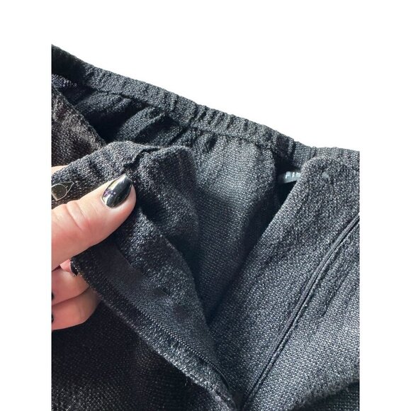 Eileen Fisher Womens Sz L Gray Linen Blend Pleated Straight Leg Pants Lagenlook - Picture 5 of 10